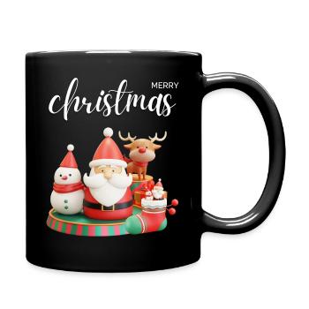Joyeux Noël | Père Noël avec des rennes - Mug uni - noir - Droite