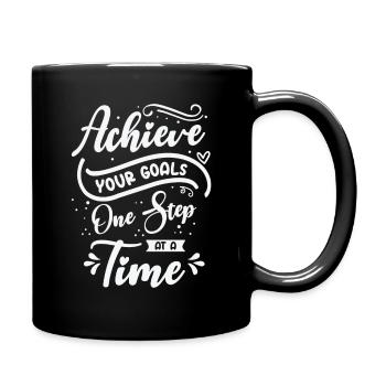 Goal Typography Life Quotes Positive Message - Full Colour Mug - black - Right