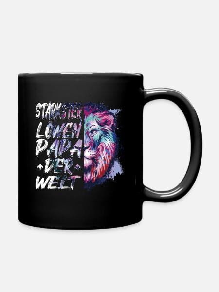 Lion | Vintage | Gift | Best dad in the world - Full Colour Mug - black