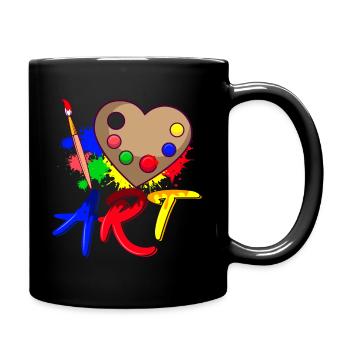 J’aime l’art art couleurs colorées peintres artistes - Mug uni - noir - Droite