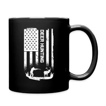 Chasse au cerf Chasse Chasse Drapeau américain 4 juillet - Mug uni - noir - Droite