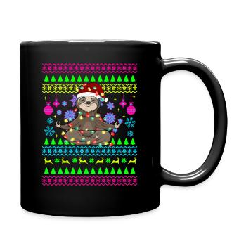 Funny Christmas Outfit Ugly Christmas Sloth - Full Colour Mug - black - Right