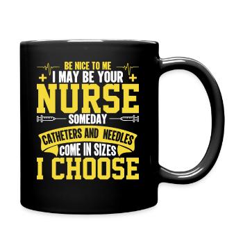 Be nice to me maybe one day I will be - Full Colour Mug - black - Right