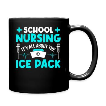 Infirmière scolaire Tout tourne autour d’un sac de glace - Mug uni - noir - Droite