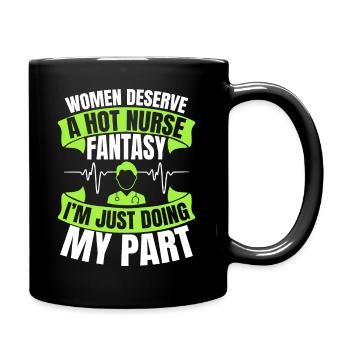 Les femmes méritent une infirmière chaude - Mug uni - noir - Droite