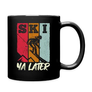 Vintage Ski Ya Later Retro Skifahrer Skifahrer Ges - Tasse einfarbig - Schwarz - Rechts