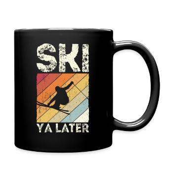 Skier Skifahrer Geschenk Vintage Retro - Tasse einfarbig - Schwarz - Rechts