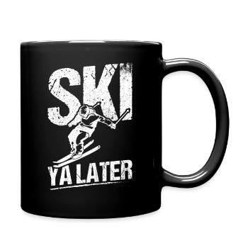 Vintage Ski Ya Later Retro Skifahrer Skifahrer Ski - Tasse einfarbig - Schwarz - Rechts