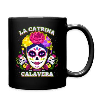 La-Catrina, Catrina-Calavera, Dia-de-los-Muertos - Full Colour Mug - black - Right