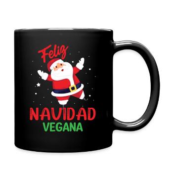 Feliz Navidad Vegana - Tasse einfarbig - Schwarz - Rechts