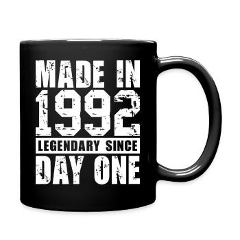 Hergestellt 1992, legendär seit dem ersten Tag - Tasse einfarbig - Schwarz - Rechts