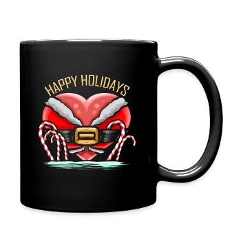 Heart In Santas Dress Sugar Cane Christmas - Full Colour Mug - black - Right