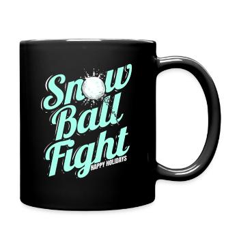 Snow Ball Fight Happy Holidays On Christmas - Tasse einfarbig - Schwarz - Rechts
