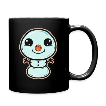 Funny Comic Snowman For Christmas - Tasse einfarbig - Schwarz - Rechts