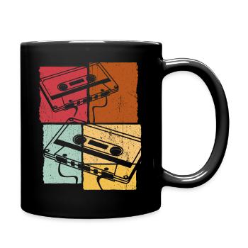 Retro Kassette Musikkassette - Vintage Tape Gesche - Tasse einfarbig - Schwarz - Rechts