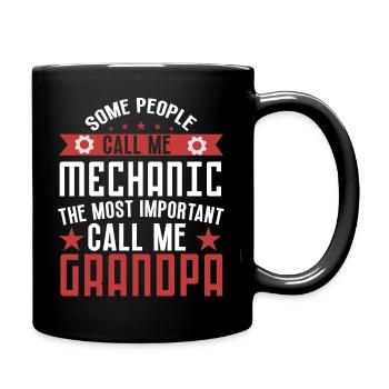 Some people call me mechanic grandpa car mechanic - Mug uni - noir - Droite