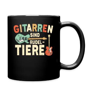 Gitarrist Geschenk Gitarre Sprüche Musiker - Tasse einfarbig - Schwarz - Rechts