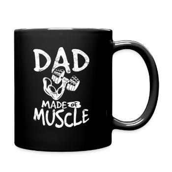 Funny Weightlifting Father Workout Gym Fitness Lif - Full Colour Mug - black - Right