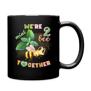 Valentine's Day, Bee Honey Bee funny saying Pun - Full Colour Mug - black - Right