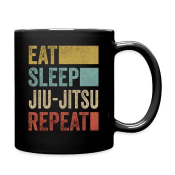 Essen Schlaf Jiu-Jitsu Wiederholen Sie lustige brasilianische Jiu - Tasse einfarbig - Schwarz - Rechts
