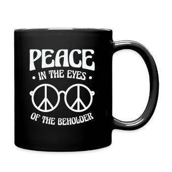 Peace Sign Vintage Glasses Peace Lover Positivity - Full Colour Mug - black - Right