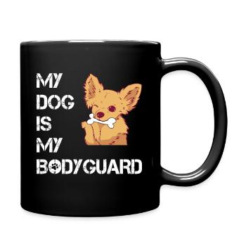 MY DOG IS MY BODYGUARD - Hund - Tasse einfarbig - Schwarz - Rechts