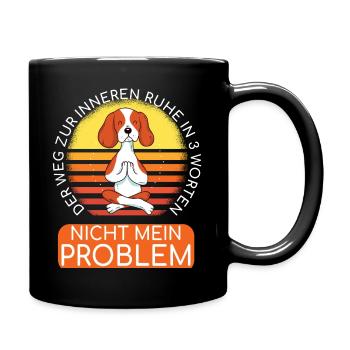 Der Weg zu innerer Ruhe - Lustiger Yoga Hund - Tasse einfarbig - Schwarz - Rechts