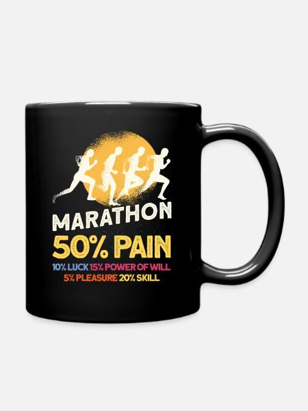 Marathon Running Lauf T-Shirt - Full Colour Mug - black