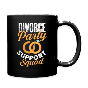 divorce party support squad Design for a divorce - Full Colour Mug - black - Right