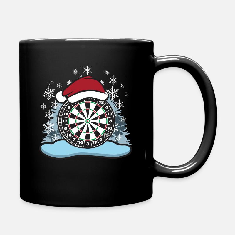Dart Weihnachten Dartboard Bommelmütze - Tasse einfarbig - Schwarz