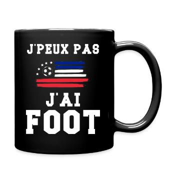 Je peux pas j'ai foot cadeau humour homme football - Mug uni - noir - Droite