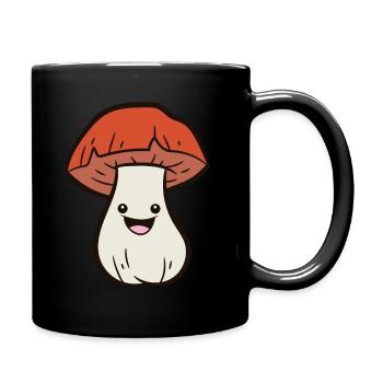 Mushroom - Happy Mushroom - Full Colour Mug - black - Right