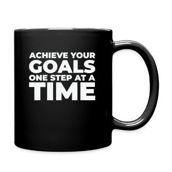 Goal Typography Life Quotes Positive Message - Full Colour Mug - black - Right