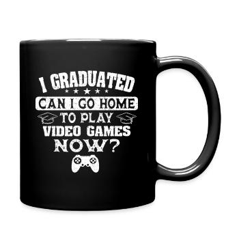 Graduates Gamer Video Game Gamer Degree - Full Colour Mug - black - Right