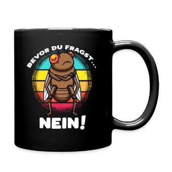 Retro Zikade Insekt Stur Nein Entomologie - Tasse einfarbig - Schwarz - Rechts