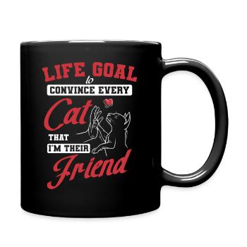 Life Goal to Convince Every Cat I'm Their Friend - Full Colour Mug - black - Right