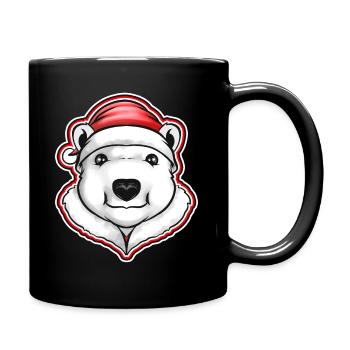 Ours polaire avec chapeau de Père Noël pour Noël - Mug uni - noir - Droite