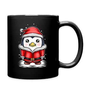 Kawaii Cute Penguin Santa Dress In Snow For - Tasse einfarbig - Schwarz - Rechts