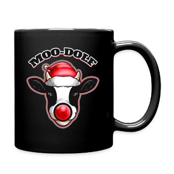 Vache habillée en Rodolf le renne Moo-dolf - Mug uni - noir - Droite