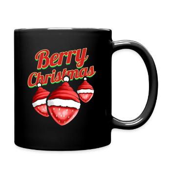 Strawberry With Santas Hat Celebrating Berry - Tasse einfarbig - Schwarz - Rechts