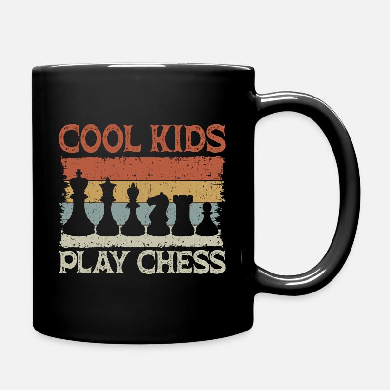 Cool Kids Play Chess Vintage Chess Player - Full Colour Mug - black