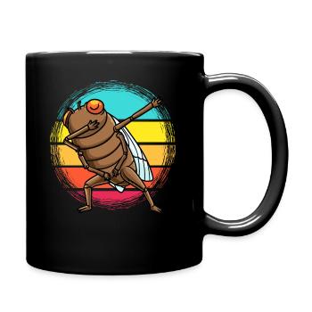 Retro Dabbing Zikade Insekt Vintage Entomologie - Tasse einfarbig - Schwarz - Rechts