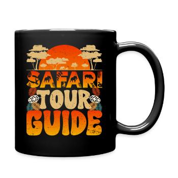 Safari Tour Guide Africa Vintage Wild Animals - Full Colour Mug - black - Right