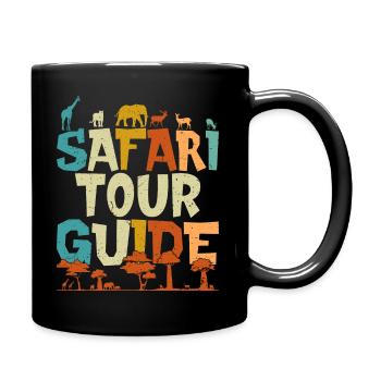 Safari Tour Guide Africa Vintage Wild Animals - Full Colour Mug - black - Right