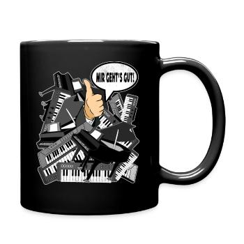 Klavier Keyboard Musikspieler Musiker Pianist - Tasse einfarbig - Schwarz - Rechts