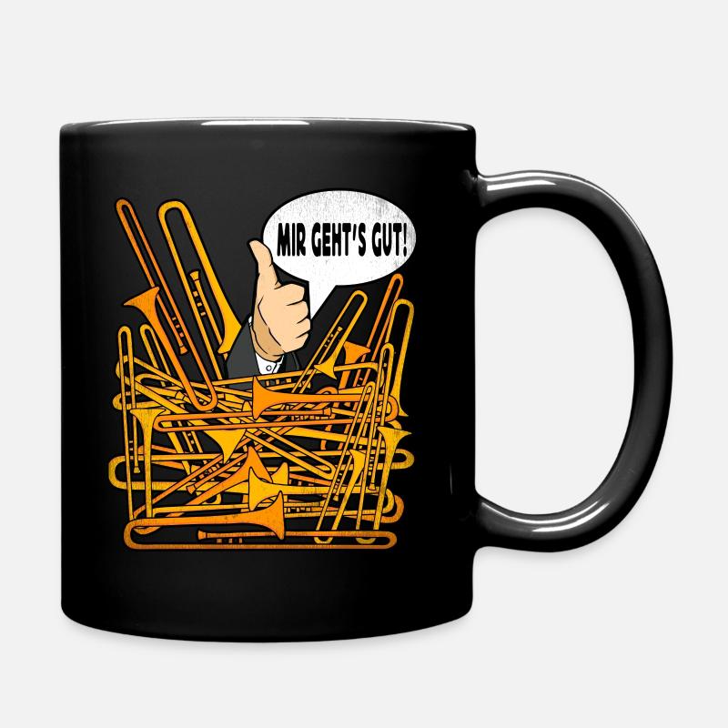 Posaune Instrument Posaunenbläser Blechblasmusik - Tasse einfarbig - Schwarz
