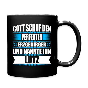 Erzgebirge Mann Namen Sachsen Lutz - Tasse einfarbig - Schwarz - Rechts
