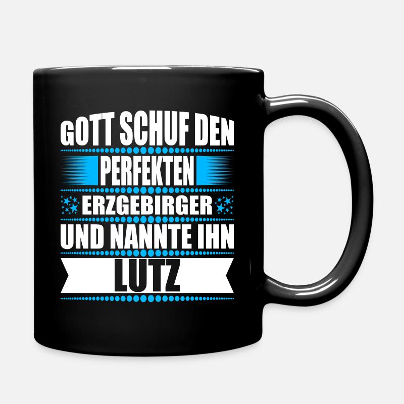 Erzgebirge Mann Namen Sachsen Lutz - Tasse einfarbig - Schwarz