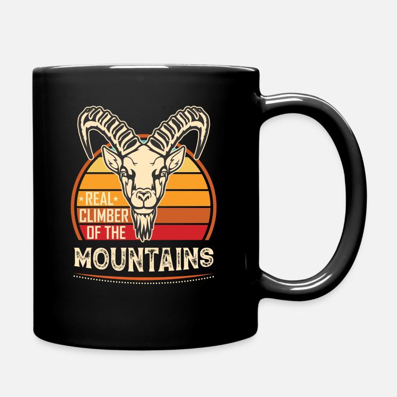 Capricorn Climber Goat Mountains - Full Colour Mug - black