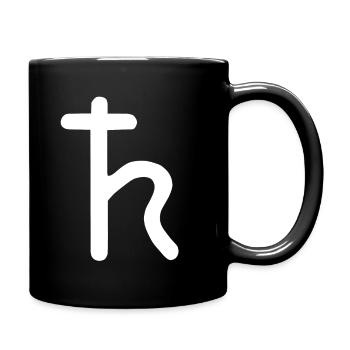Astrologisches Symbol Saturn - Tasse einfarbig - Schwarz - Rechts